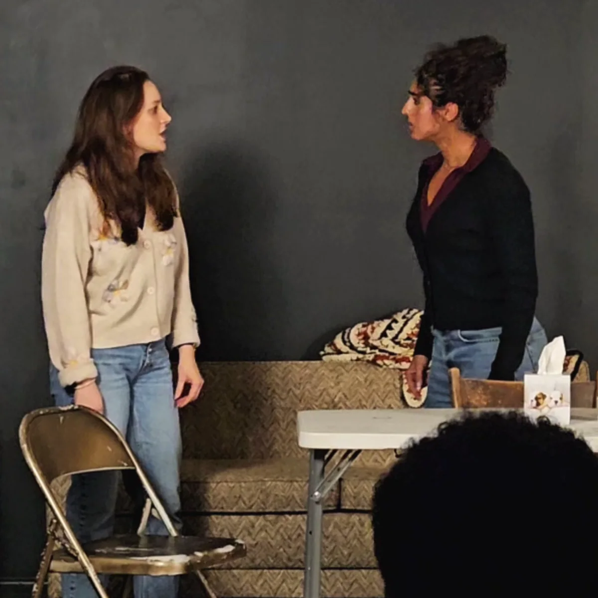 Two actors working through a scene at RAW Actor Studio